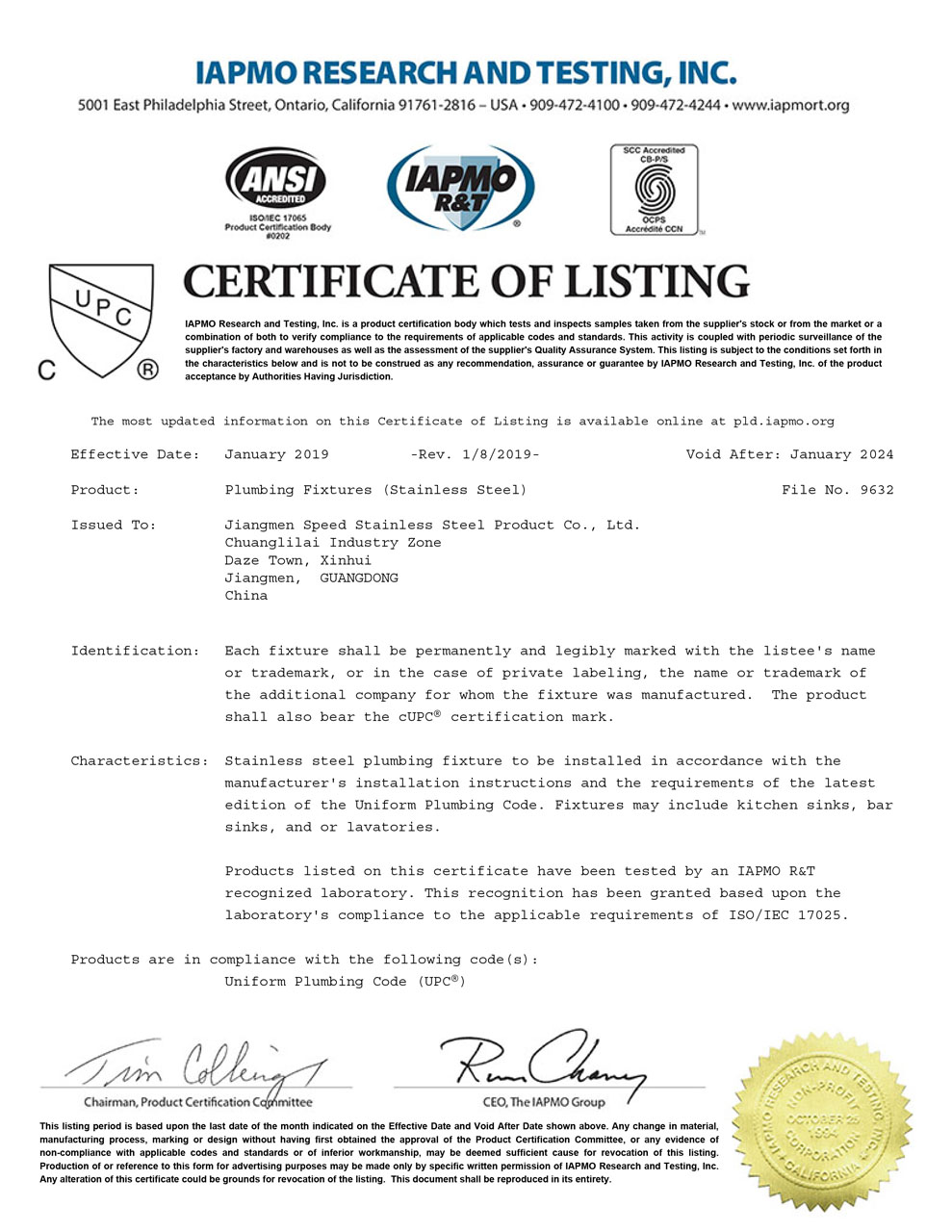 Certificate Certificate