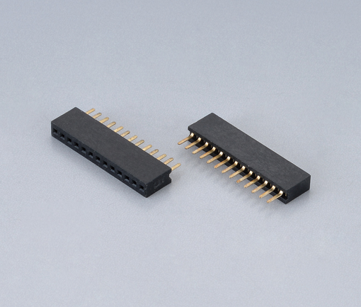 1.27mm間距排母連接器-1.27x5.7單排180°