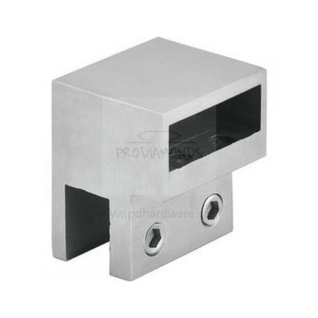 Raíl de fijación rectangular - Conector de riel de soporte de ducha de vidrio ciego de 90°