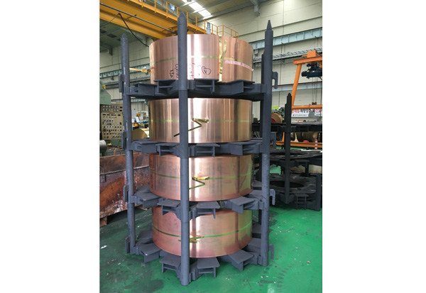 Support rack for copper strip annealing