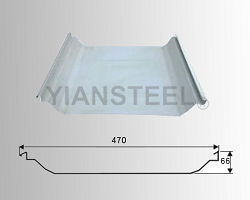YX65-430直立锁边铝镁锰屋面板生产厂家，可预支不干胶360°锁边