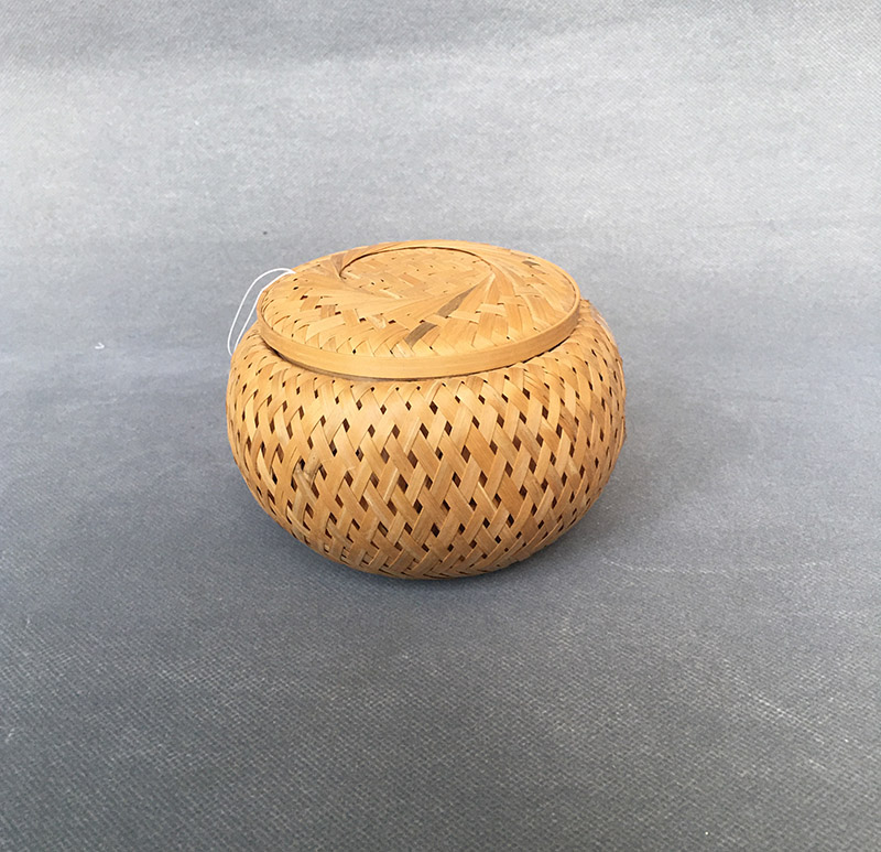 Bamboo rattan casket round shape pet urn