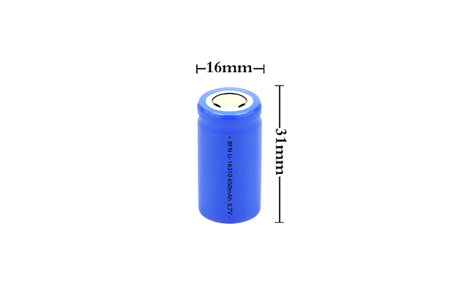 BFN 高質量輕型電池/數碼系列電池 16310 650mAh 3.7V