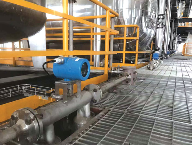 Installation site of mass flowmeter in chemical industry