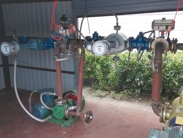 Asphalt equipment dedicated flowmeter use site
