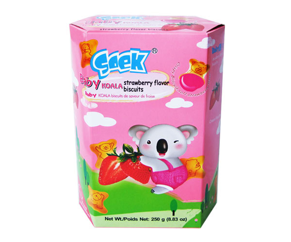 Baby Koala Cream Filled Biscuits Strawberry Filling 250gX12boxes 55X33X23cm