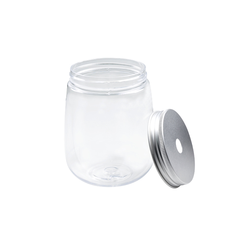 400ML BPA Free Food Grade Pet jar With Aluminum Lid For Drinks