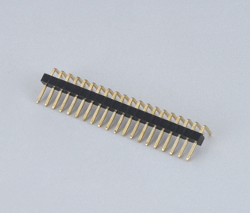 1.0mm間距排針連接器- 單排90° 單塑膠