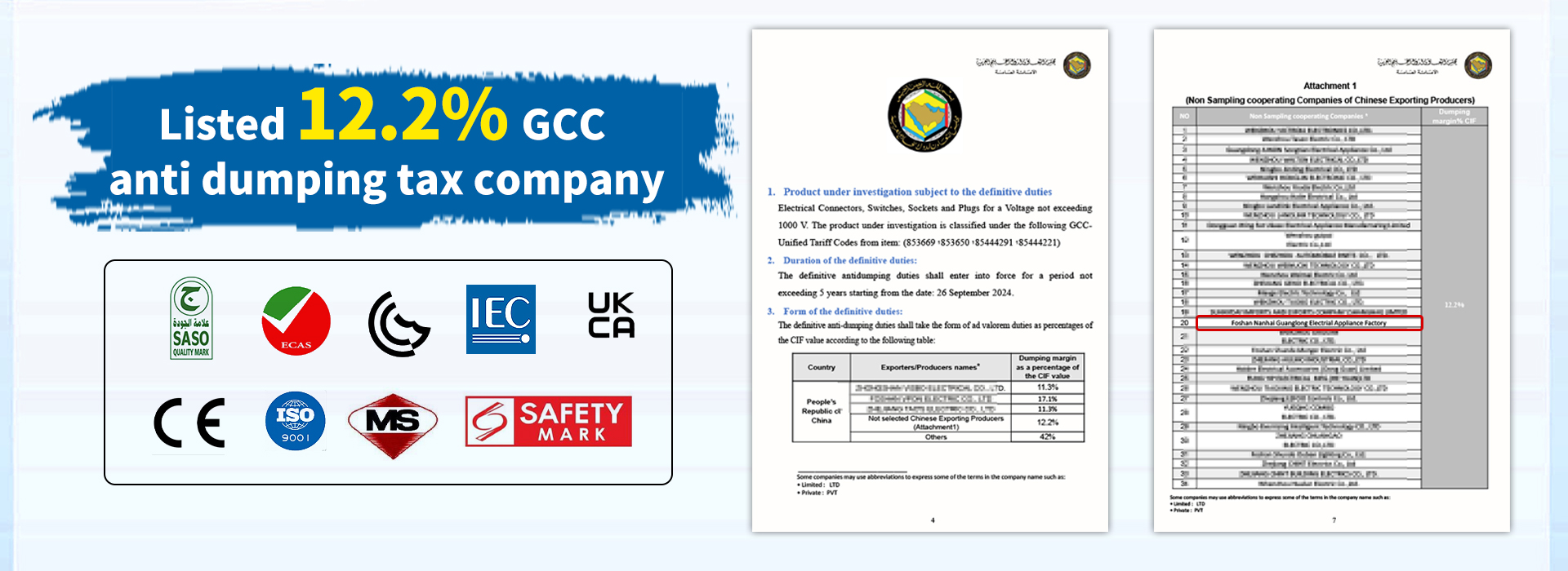 Listed12.2%GCCantidumpingtaxcompany Listed12.2%GCCantidumpingtaxcompany