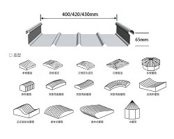 YX65-430直立锁边铝镁锰屋面板生产厂家，可预制不干胶360°锁边