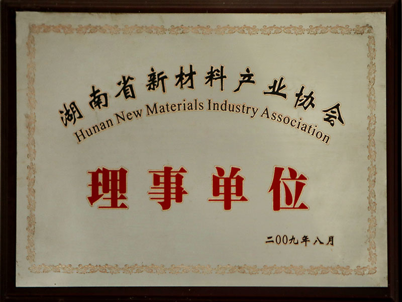 省新材料产业协会理事单位2009