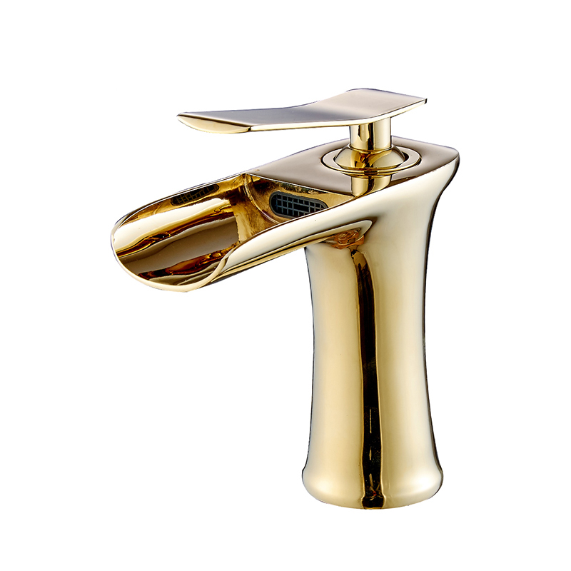 FLG new style gold brass single handle basin faucets