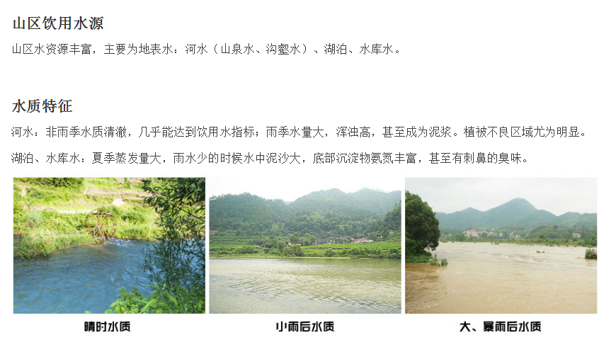 山区饮用水解决方案