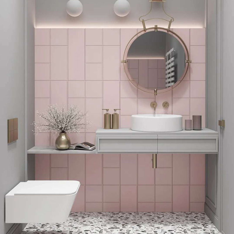 Pink wall tiles new design