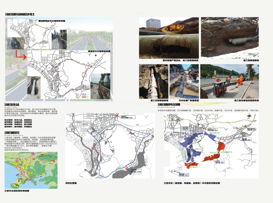 三亚市区（榆亚路、凤凰路、迎宾路）中水回用改造及修复工程