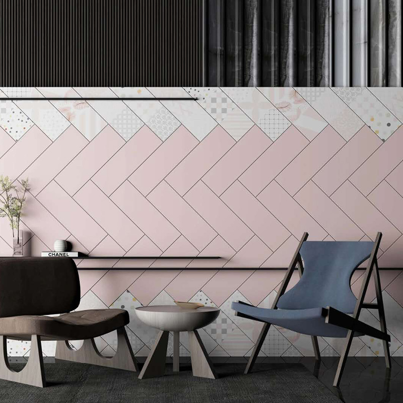 Pink wall tiles new design